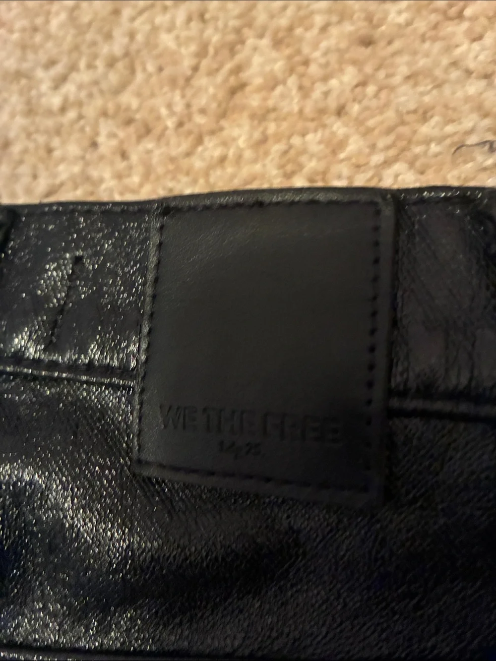 Free People Phoenix Coated Skinny Jeans Black Sz 24